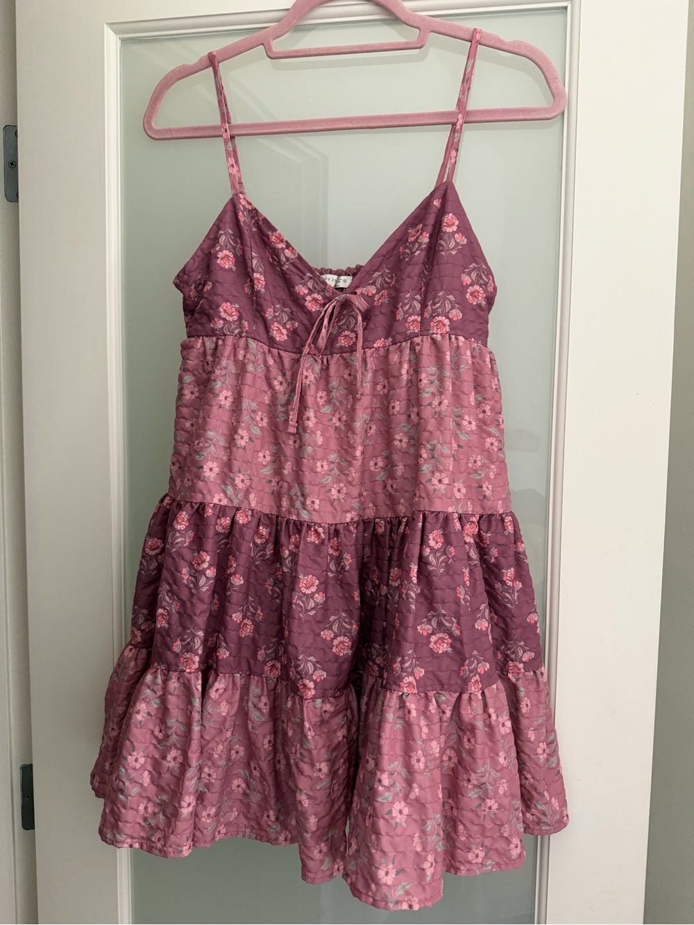 Women’s Pink Floral Tiered Sundress